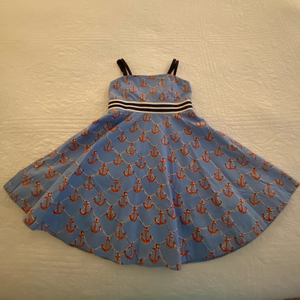 Lilly Pulitzer blue and red anchor dress, Girls Size 6